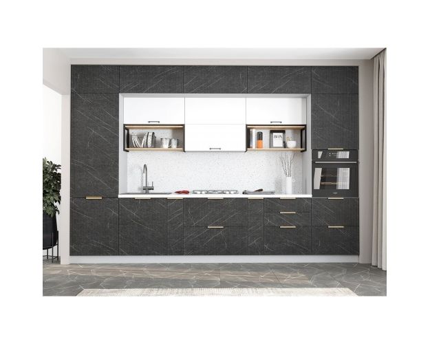 Монца ВПГПМ 800 Шкаф верхний высокий Blum Aventos (Гранит Оникс/корпус Серый) в Новосибирске