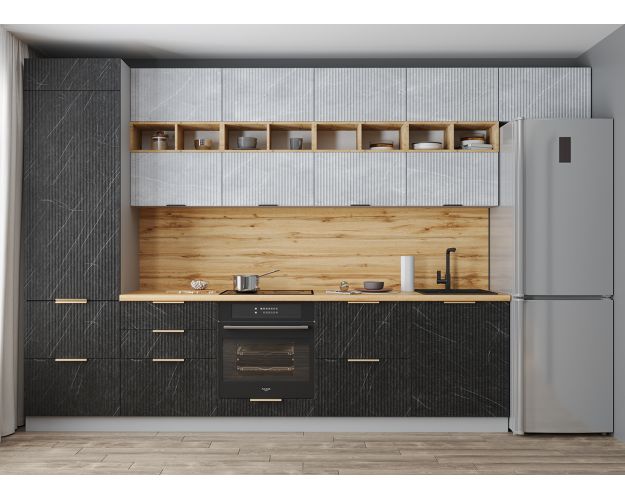 Монца ВПГПМ 800 Шкаф верхний высокий Blum Aventos (Гранит Оникс/корпус Серый) в Новосибирске