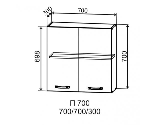 Гарда П 700 шкаф верхний (Белый/корпус Серый)