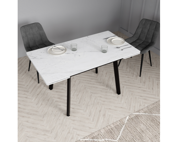 Стол раздвижной Лорд мрамор белый