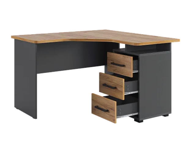 Стол компьютерный 1200 угловой Лайт-2 графит / дуб крафт золотой