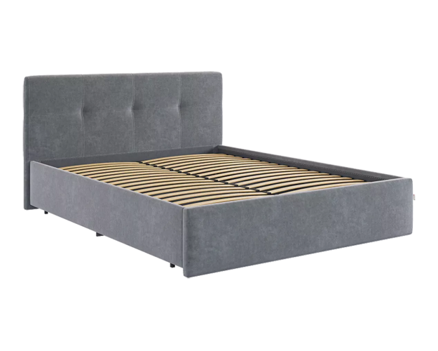 Кровать с основанием Веста 1600 графит (велюр)