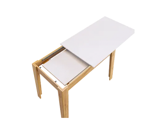 Стол обеденный раздвижной Цезарь белое дерево / дуб крафт золотой