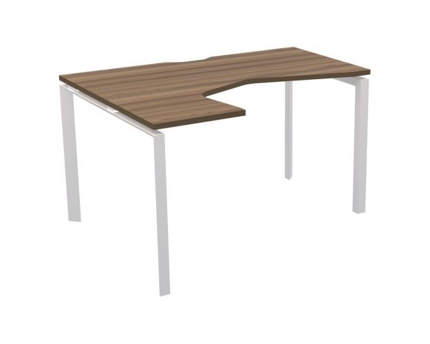 Стол эргономичный левый на металлокаркасе НТМП.П-060.ЛВ Дуб сафари/Белый