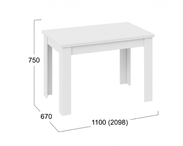 Стол раздвижной «Промо» тип 4 (Белый/Белый)
