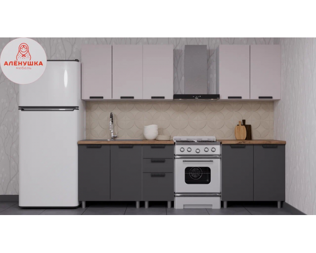 Кухонный гарнитур Лаванда 2.0 кашемир / сталь